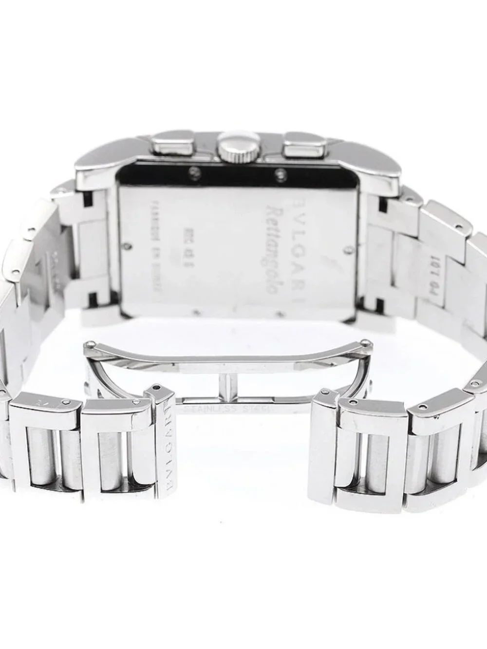 BVLGARI Rettangolo RTC49S Date Chronograph white Dial Quartz Men's Watch